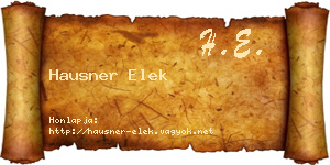 Hausner Elek névjegykártya